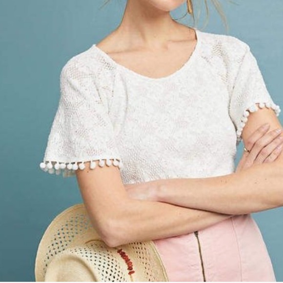 Anthropologie Eri and Ali Bianca Lace Top - Picture 1 of 15